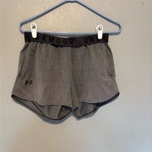 Under Armour Women's Gray Heather Athletic Shorts with Branded Waistband